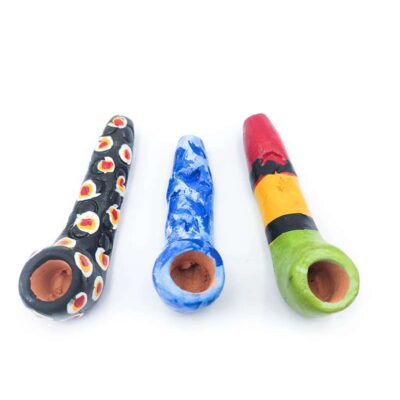 Alción pipa para fumar en gres o greda cocida