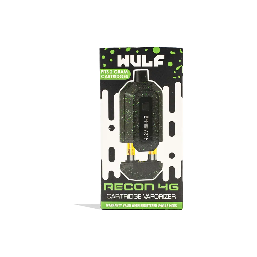 wulf-mods-recon-4g-dual-cartridge-vaporizer-black-green-spatter-packaging Recon 4g Wulf Mods